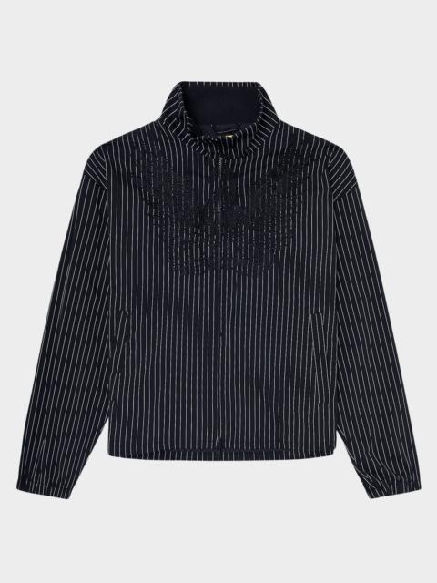 Diesel Men's Corsar Embroidered Phoenix Pinstripe Blouson