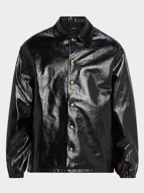 WILLY CHAVARRIA Men's Leather Coach Jacket