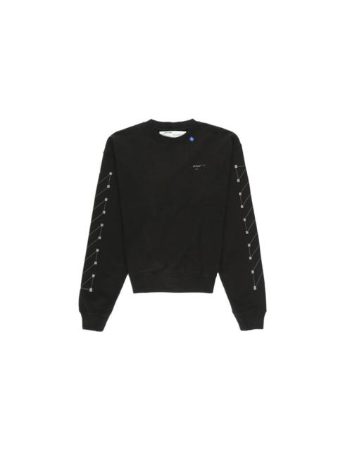 Off-White Men's Off-White Cotton Round Neck Pullover Black OMBA035E19E300011091