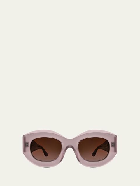 THIERRY LASRY Trophy Oval Acetate Sunglasses
