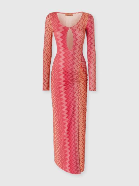 Missoni Cover up dress in stretch nylon zig zag lamé