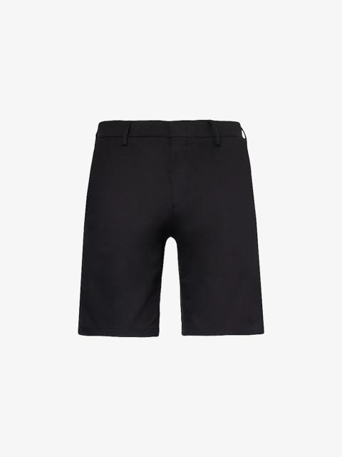Regular-fit mid-rise stretch organic-cotton shorts