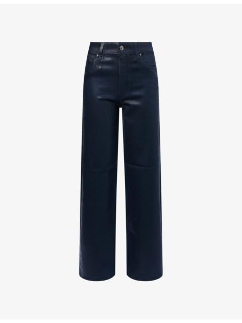 PAIGE Sasha Wide-Leg Coated Stretch-Denim Jeans