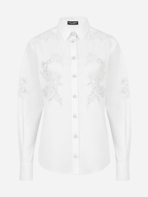 Dolce & Gabbana Poplin shirt with lace openwork
