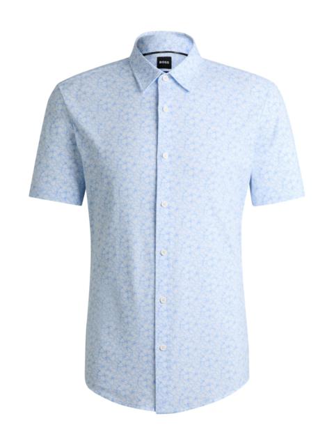 BOSS SLIM-FIT SHIRT IN FLORAL-PRINT PERFORMANCE FABRIC
