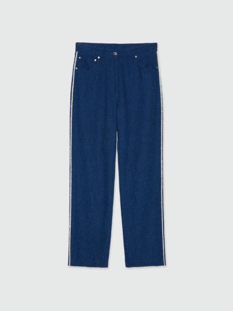 MSGM Blue bouclé denim trousers