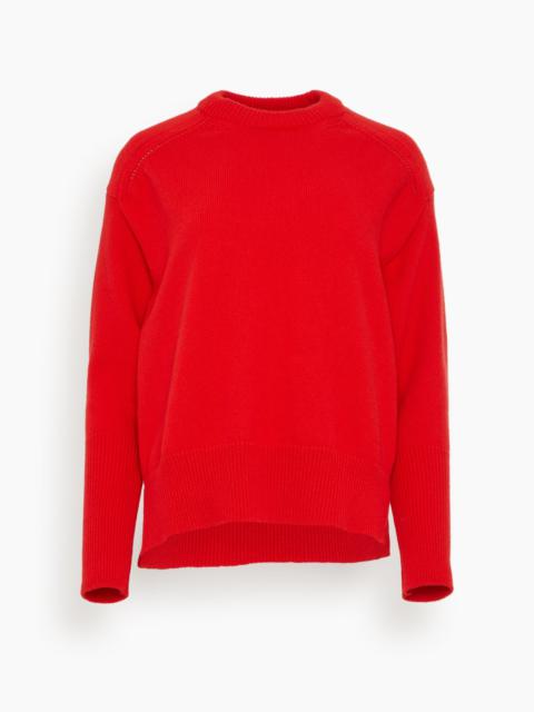 BITE Studios Fine Wool Knit Crew Neck Sweater in Scarlet