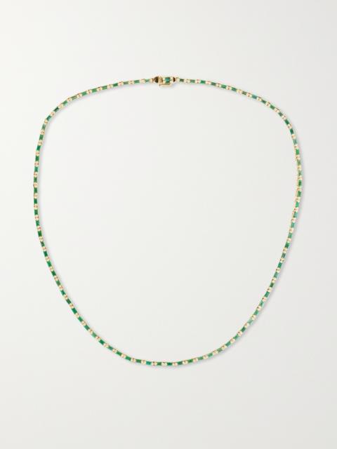 SUZANNE KALAN 18-karat Gold Emerald Tennis Necklace