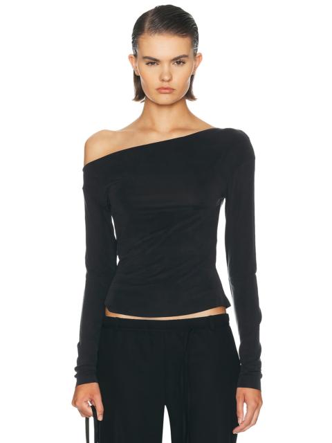 ST. AGNI Cupro Jersey Long Sleeve Top