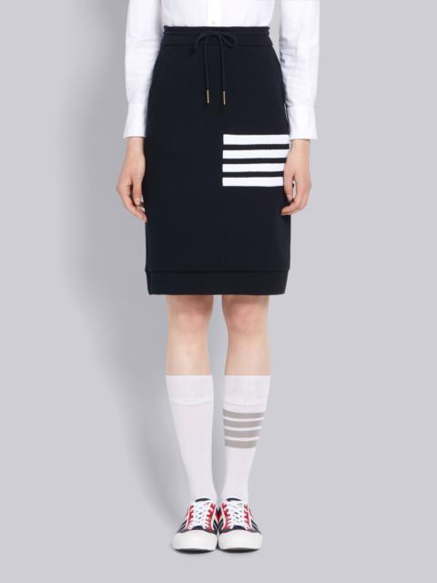 Navy Waffle Knit Sack 4-Bar Skirt