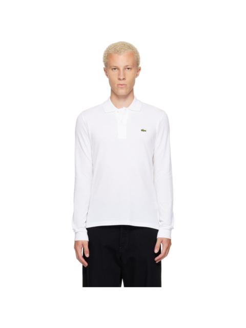 LACOSTE White Classic Fit Long Sleeve L.12.12 Polo
