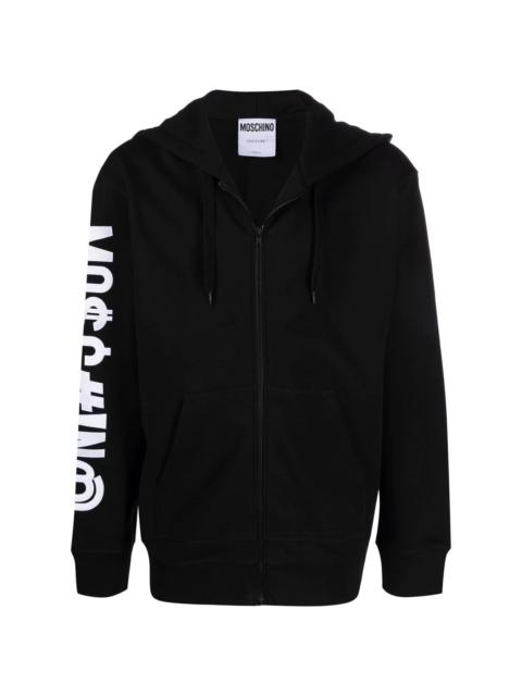 Moschino Symbols logo-print zipped hoodie