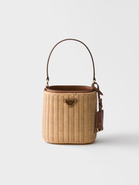 Prada Wicker and leather bucket bag