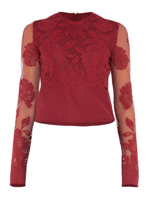 GIAMBATTISTA VALLI Macrame Long Sleeve Blouse