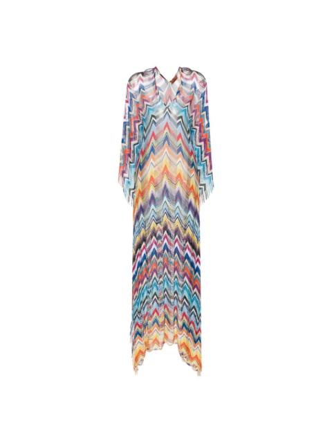 zigzag-pattern maxi beach dress