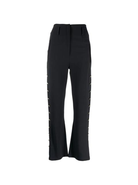 button-detailed straight-leg trousers