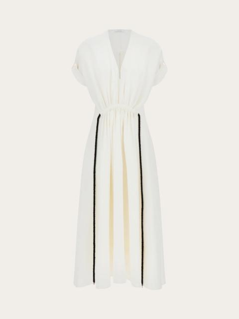 FERRAGAMO Viscose dress with gathered waist