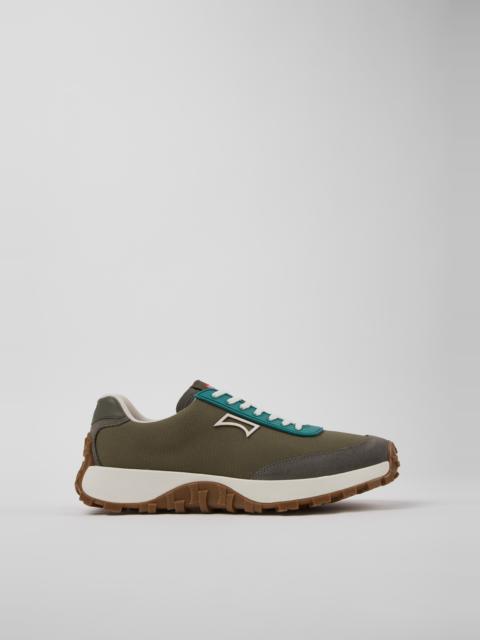 CAMPER Drift Trail Green Textile and Nubuck Sneakers for Men.