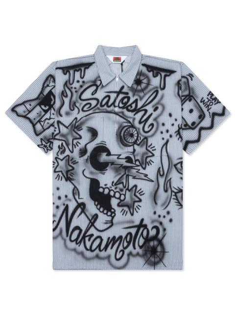 SATOSHI NAKAMOTO ABANDONED THEME PARK HALF ZIP - BLUE/BLACK