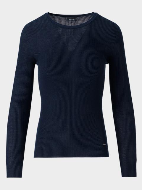 AKRIS Seamless Rib Knit Fitted Sweater