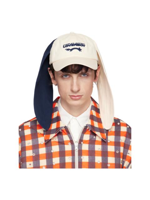 CHARLES JEFFREY LOVERBOY Off-White & Navy Colour Block Bunny Cap