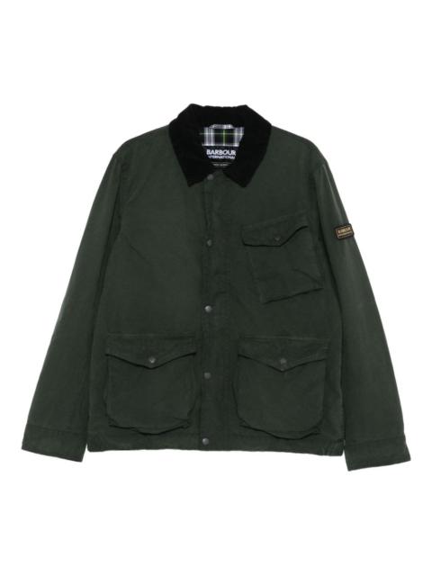 Barbour corduroy-collar flap-pocket jacket