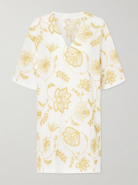 ERES Levia embroidered cotton-blend mini dress Yellow