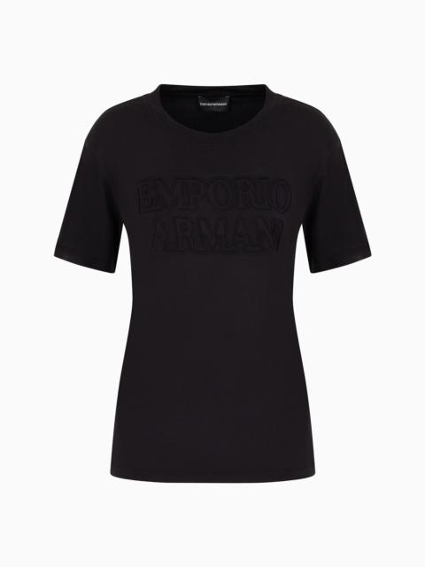 EMPORIO ARMANI ASV washed Lyocell T-shirt with devoré-effect logo