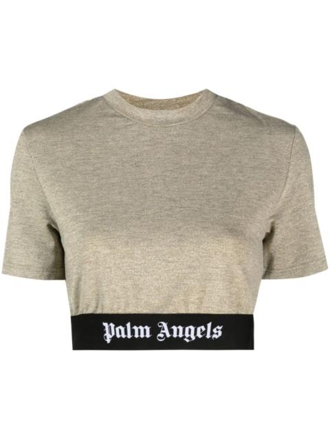 Palm Angels logo-tape cropped T-shirt