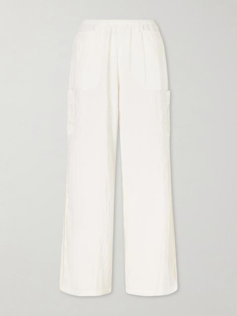 LA LIGNE Crinkled-satin Wide-leg Cargo Pants