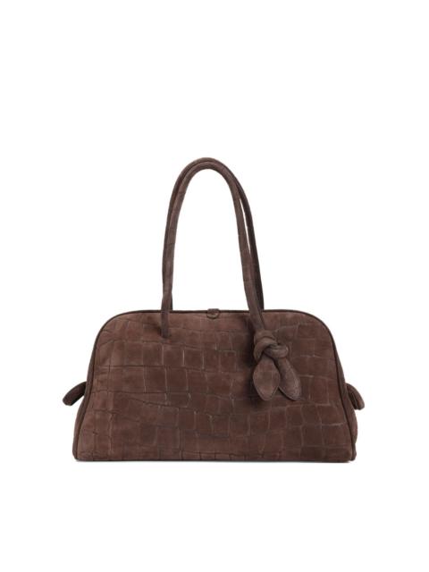 A TURISMO CROCODILE-EMBOSSED KNOT-DETAIL TOTE BAG
