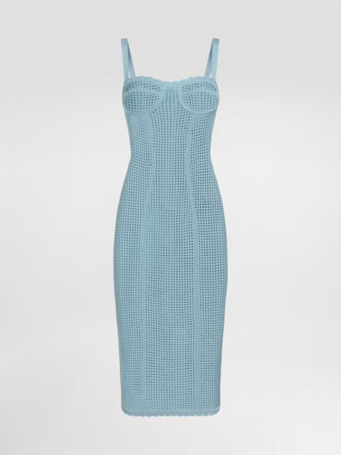 Dolce & Gabbana Openwork knit bustier dress