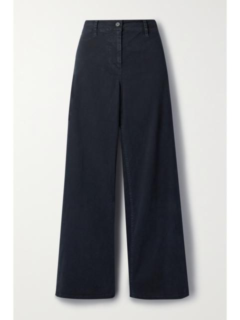 NILI LOTAN Megan Cotton-blend Twill Wide-leg Pants
