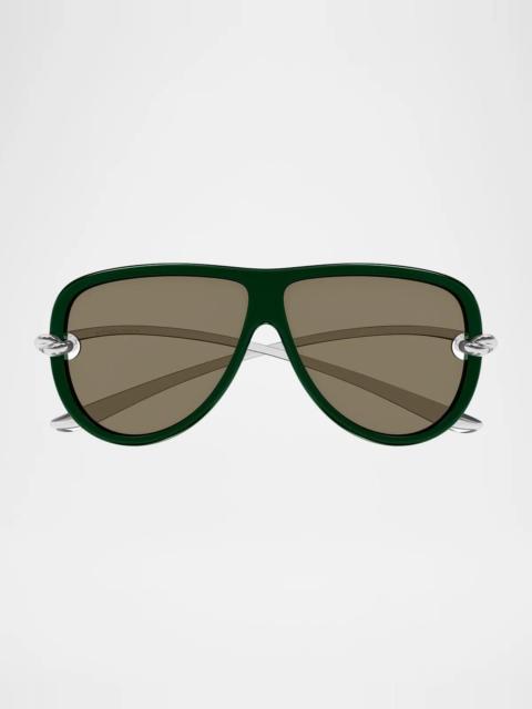 Bottega Veneta Knot 61MM Aviator Sunglasses