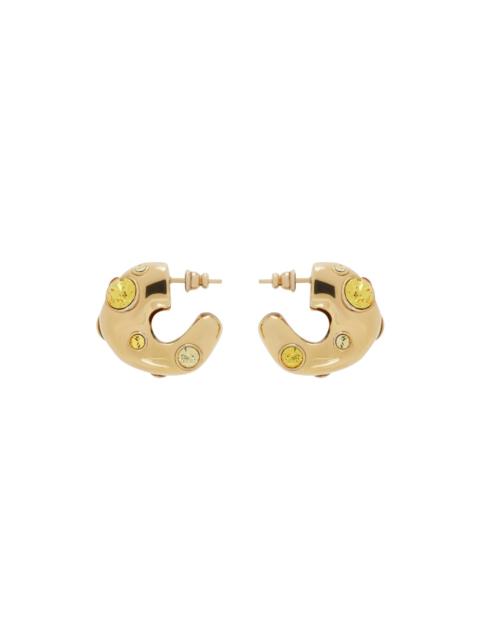 Dries Van Noten Gold Small Gem Detail Earrings