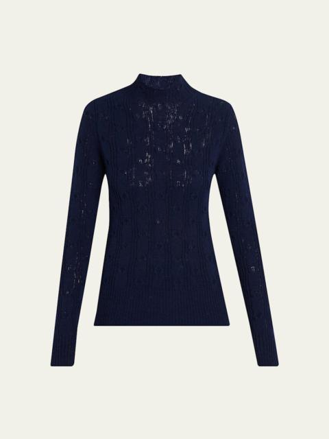 Dries Van Noten Tessy Wool Mock-Neck Sweater