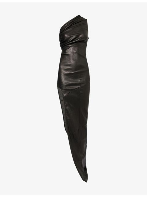 Rick Owens Athena Asymmetrical Leather Gown
