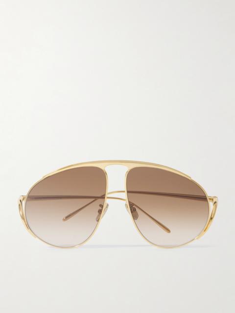 Loewe Aviator-style Gold-tone Sunglasses