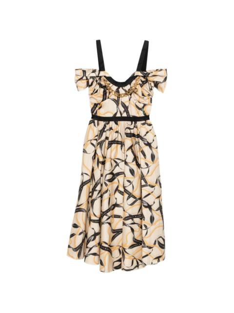 ELISABETTA FRANCHI ruffled midi dress