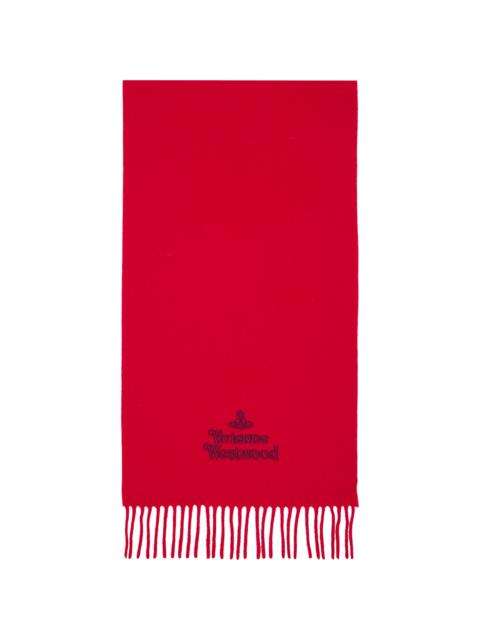 Vivienne Westwood Red Embroidered Scarf
