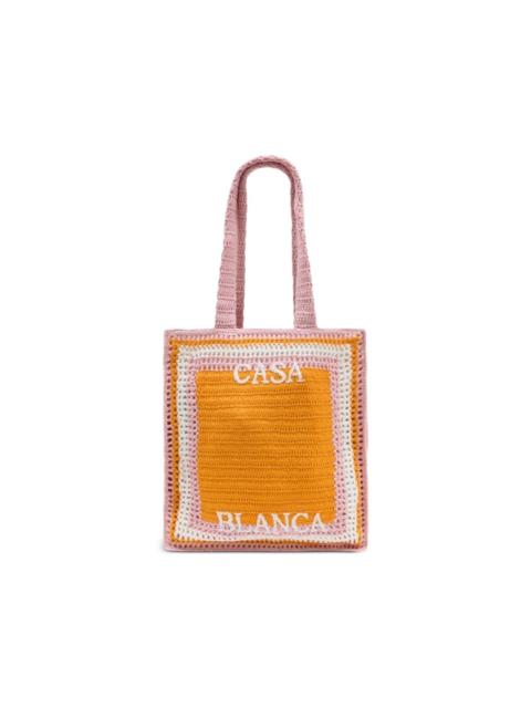 CASABLANCA stripe crochet tote bag