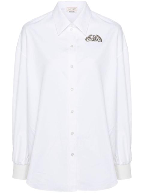 Alexander McQueen crystal-embellished cotton shirt