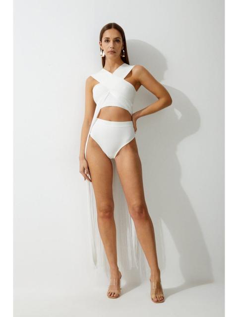 KAREN MILLEN High Waisted Bandage Bikini Bottoms