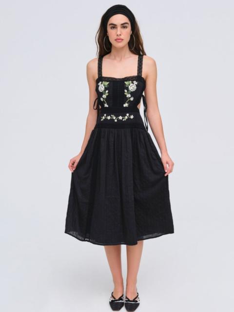 For Love & Lemons Jolene Embroidered Midi Dress