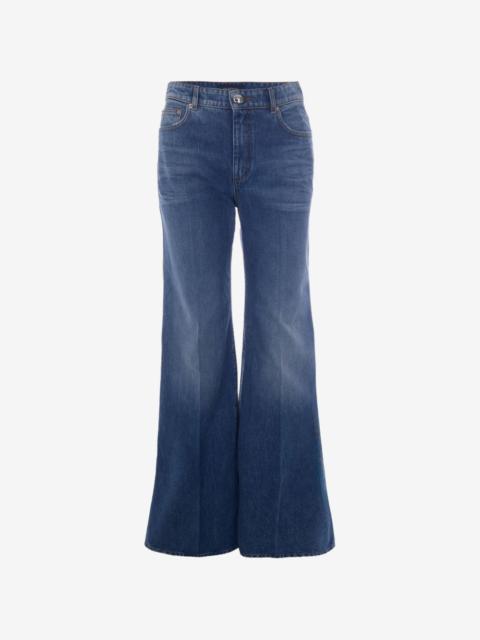 Sportmax logo-patch flared-leg jeans