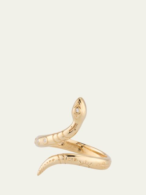 SYDNEY EVAN 14K Yellow Gold Wrap Snake Ring with Diamonds