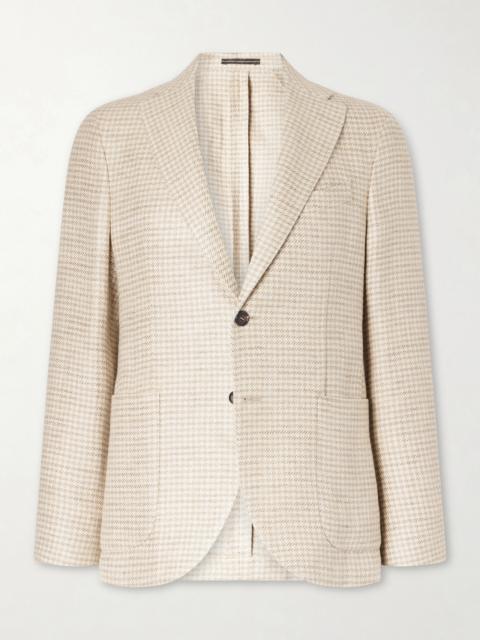 SLOWEAR Houndstooth Linen and Silk-Blend Blazer