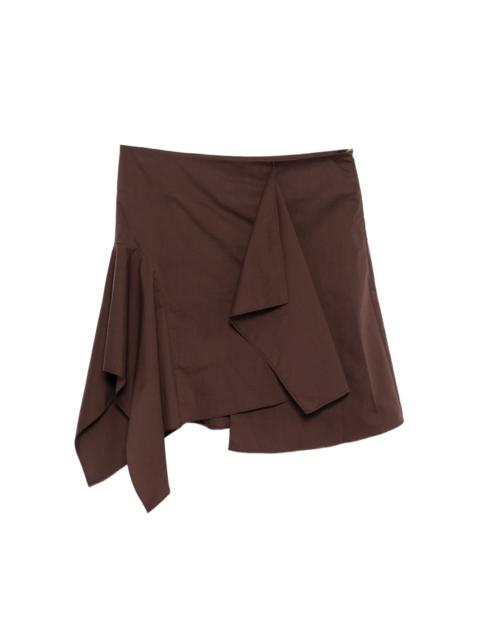 LOW CLASSIC unbalance drape mini skirt