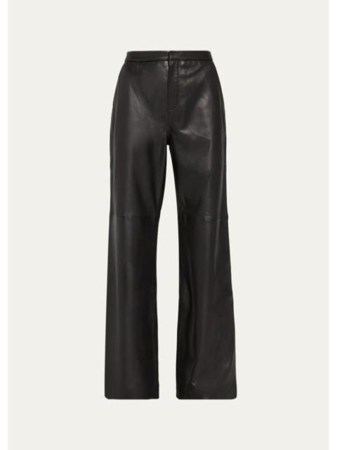 L'AGENCE Livvy Leather Straight-Leg Trousers