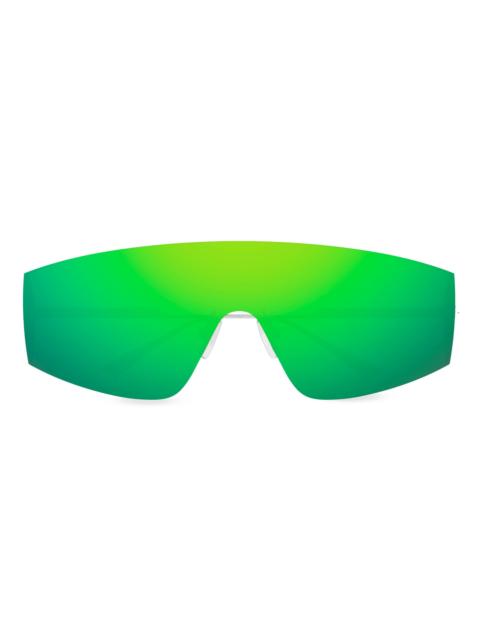 Bottega Veneta Men's Light Ribbon 99MM Mask Sunglasses - Silver Mirror Green